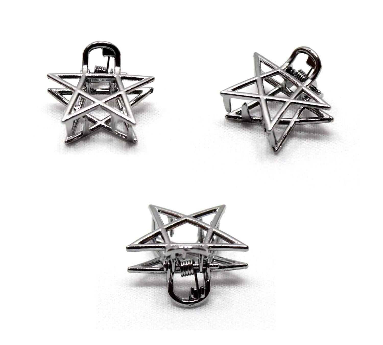 2x Hair Claw Metal Star Metalic Hair Jaw Clip Non-Slip Pins Hair Accessories