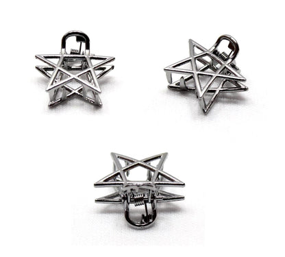 2x Hair Claw Metal Star Metalic Hair Jaw Clip Non-Slip Pins Hair Accessories