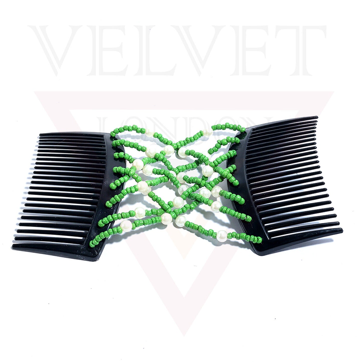 Hair Double Clips Beads Pearl Hair Comb Slides Magic Hair Combs Stretchy Clip UK