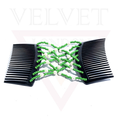 Hair Double Clips Beads Pearl Hair Comb Slides Magic Hair Combs Stretchy Clip UK