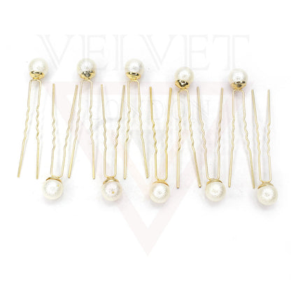 10pcs White Pearl U Pins Hair Styling Brooch Bridesmaid Wedding Bun Decoration