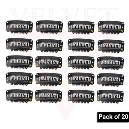 20x Black Extensions Wigs Clips 6 Teeth Clips Snap Clips Pins Hair Accessories