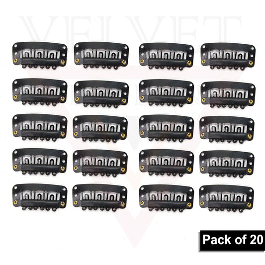 20x Black Extensions Wigs Clips 6 Teeth Clips Snap Clips Pins Hair Accessories