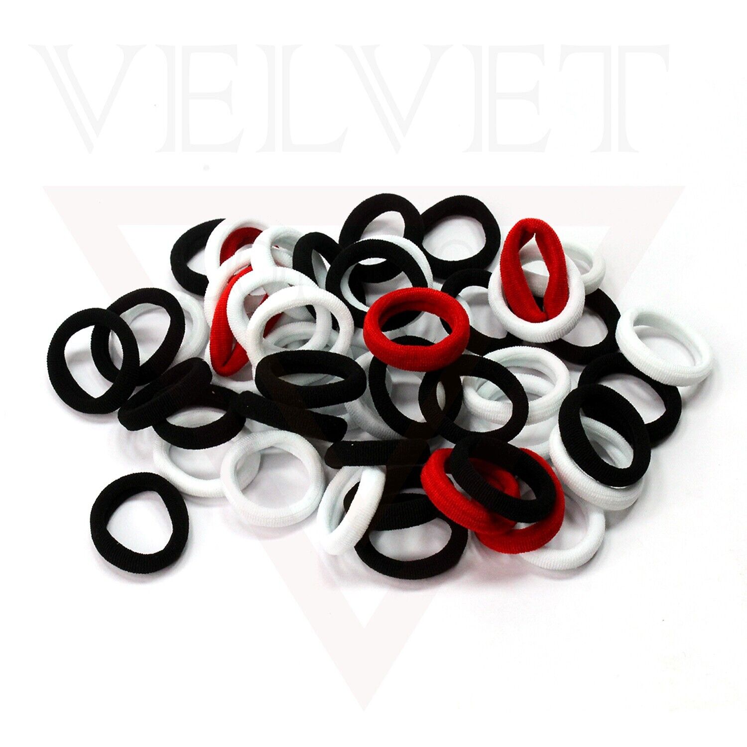 50x Baby Elastics Hair Ties Hair Bands Ponytail Holder Black White Red Headbands