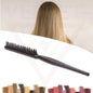 Bamboo Wooden Teasing Brush Black Three Row Salon Bristle Brush Back Combing