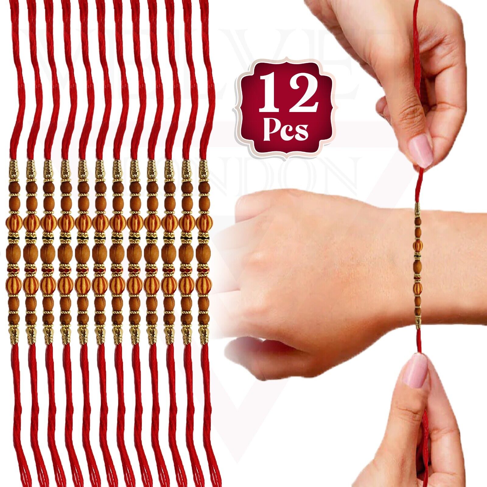 Rakhi Thread for Brother 12pc Raksha Bandhan Handmade Beaded Simple Rakhee