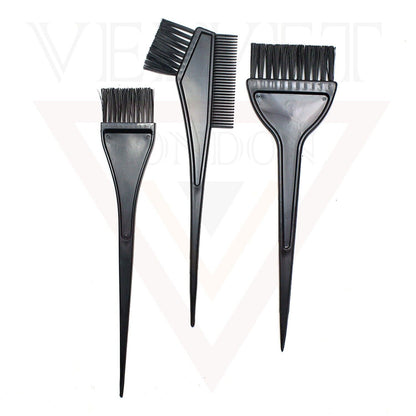 3x Hair Coloring Black Brushes Salon Hair Dying Combs Double-sided Brushes Sets