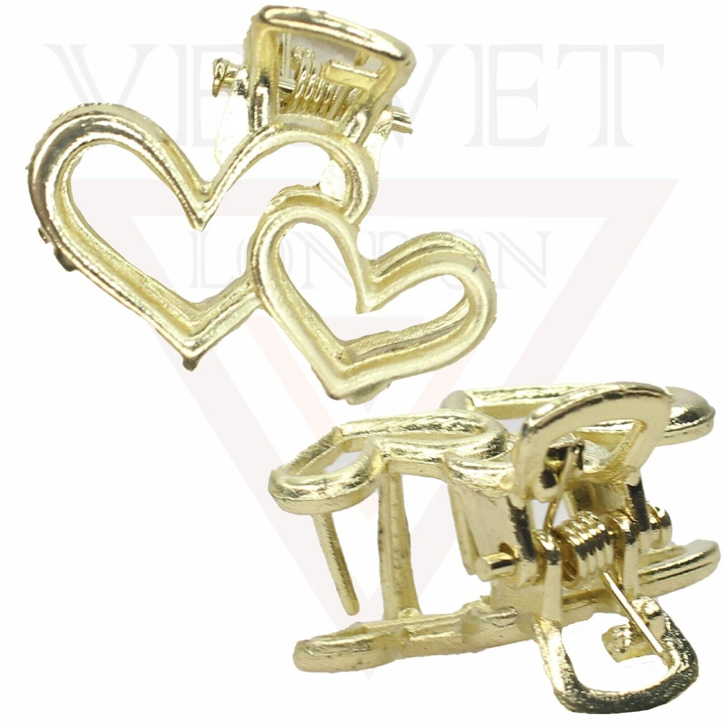 Golden Mini Hair Claw Metal Tiny Hair Jaw Clips Hair Clamp Small Barrattes 2pcs