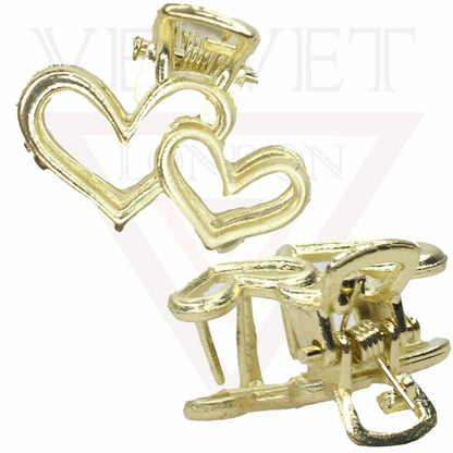 Golden Mini Hair Claw Metal Tiny Hair Jaw Clips Hair Clamp Small Barrattes 2pcs