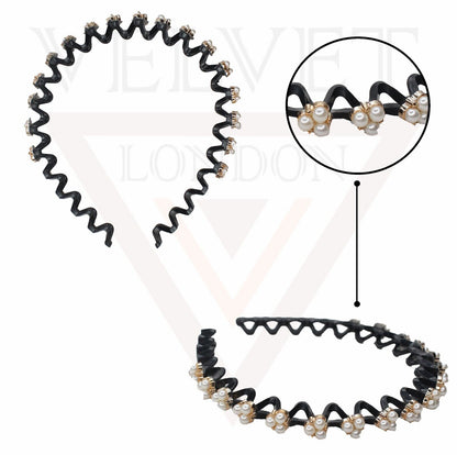 Non-slip Hair Band Flower Pearl Headwear Headband Diamond Hair Hoop New