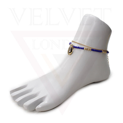 Cord Anklet Ankle Bracelet Crystal Bead Beach Adjustable Golden Foot Jewellery