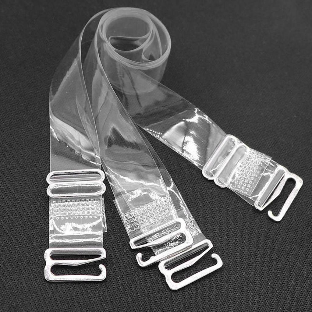 Invisible Detachable Thick Long Clear Elastic Bra Straps Transparent Adjustable