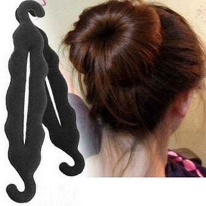 2xFrench Hair Bun Maker Braiding Tool Hook Plait Twist Band Styling Roller Donut