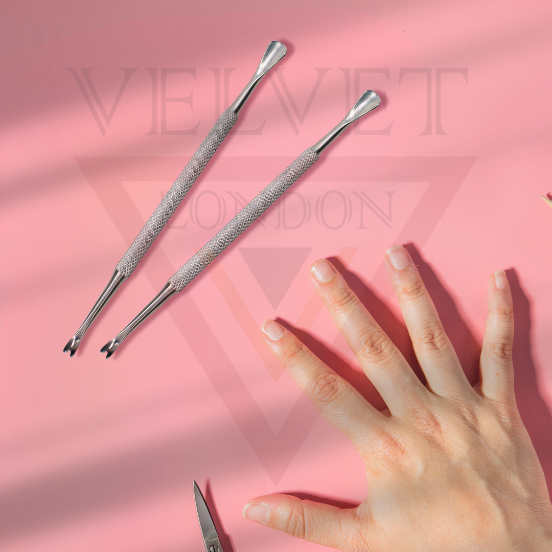 Cuticle Pusher Stainless Steel Dual Head Nail Scraper for uv Gel Nails 3pcs New