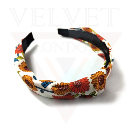 Fabric Headbands Hair Bands Flower Print Elastic Head Wrap Cute Knot Hair Hoop