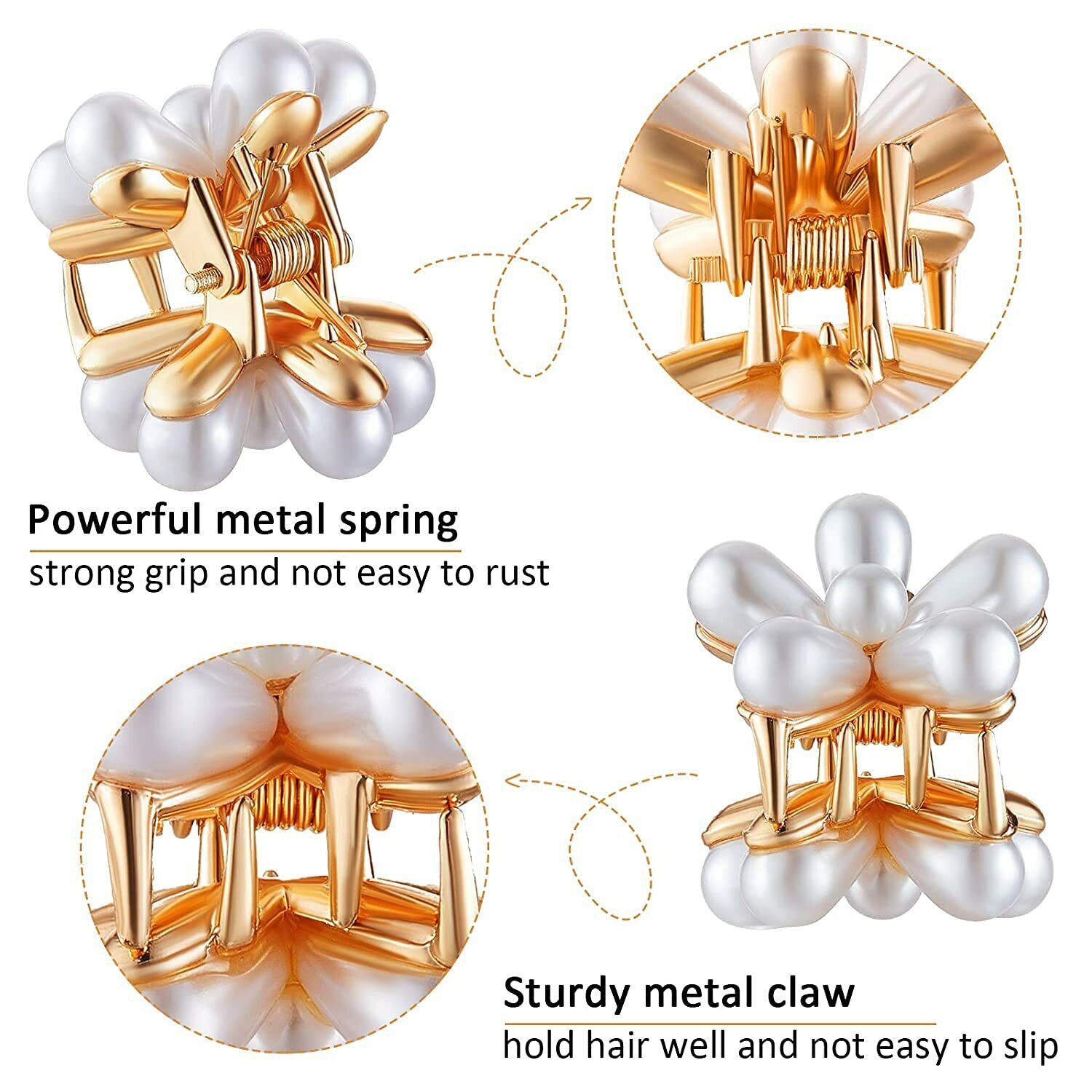 Hair Claw Drop Pearl Flower Non-Slip Mini Claw Hair jaw Clip Barrettes Hair Pins