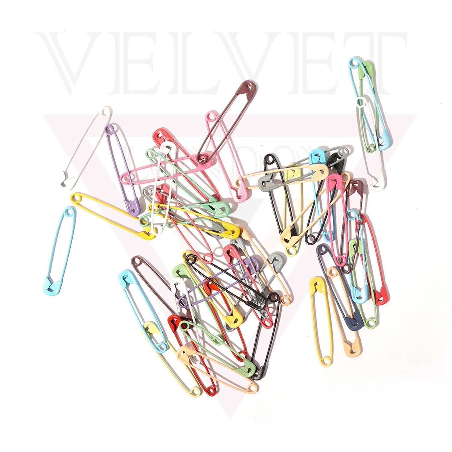 50Pcs Multi-Color Safety Pins For Clothe Craft Sewing Nickel Metal Plated 5.5 CM