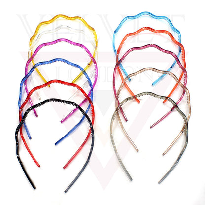 Wavey Hair Band Clear Hair Hoop With Teeth Comb Grip Headband Solid Headwears UK