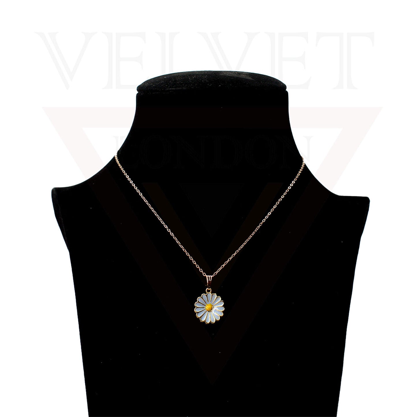 Pendant Necklace Small Colour Golden Sunflower Vintage Delicate Choker Chain