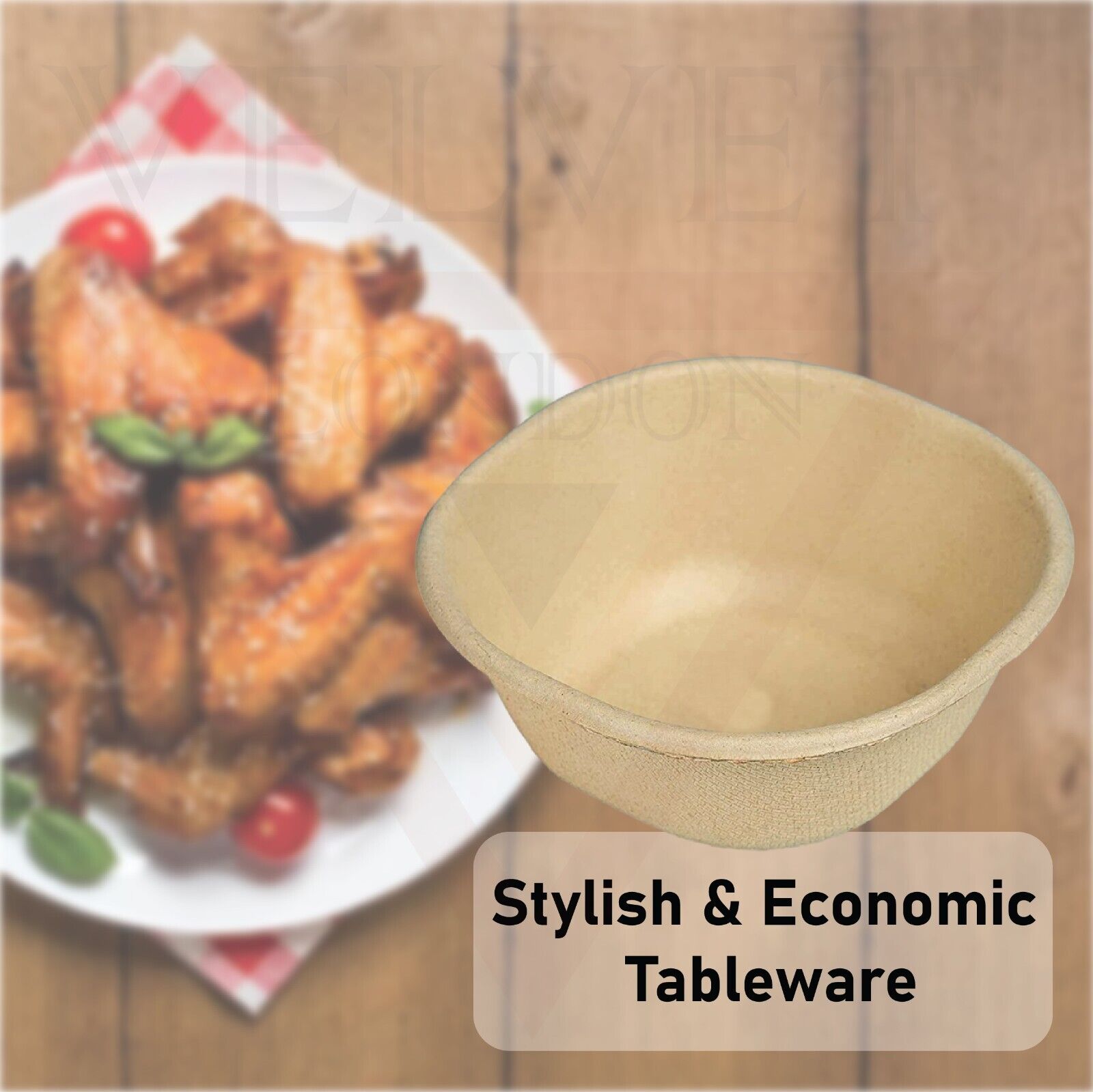 Disposable Bagasse Bowls Soup Salad Dessert Bowl Sturdy Paper Bowls for Hot Food