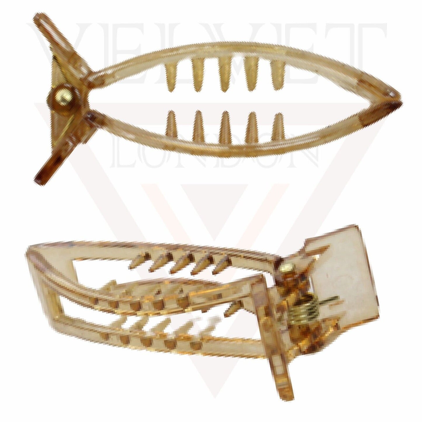 Banana Mirchi Hair Clips Transparent Comb Non-slip Ponytail Holder Clamp Grip
