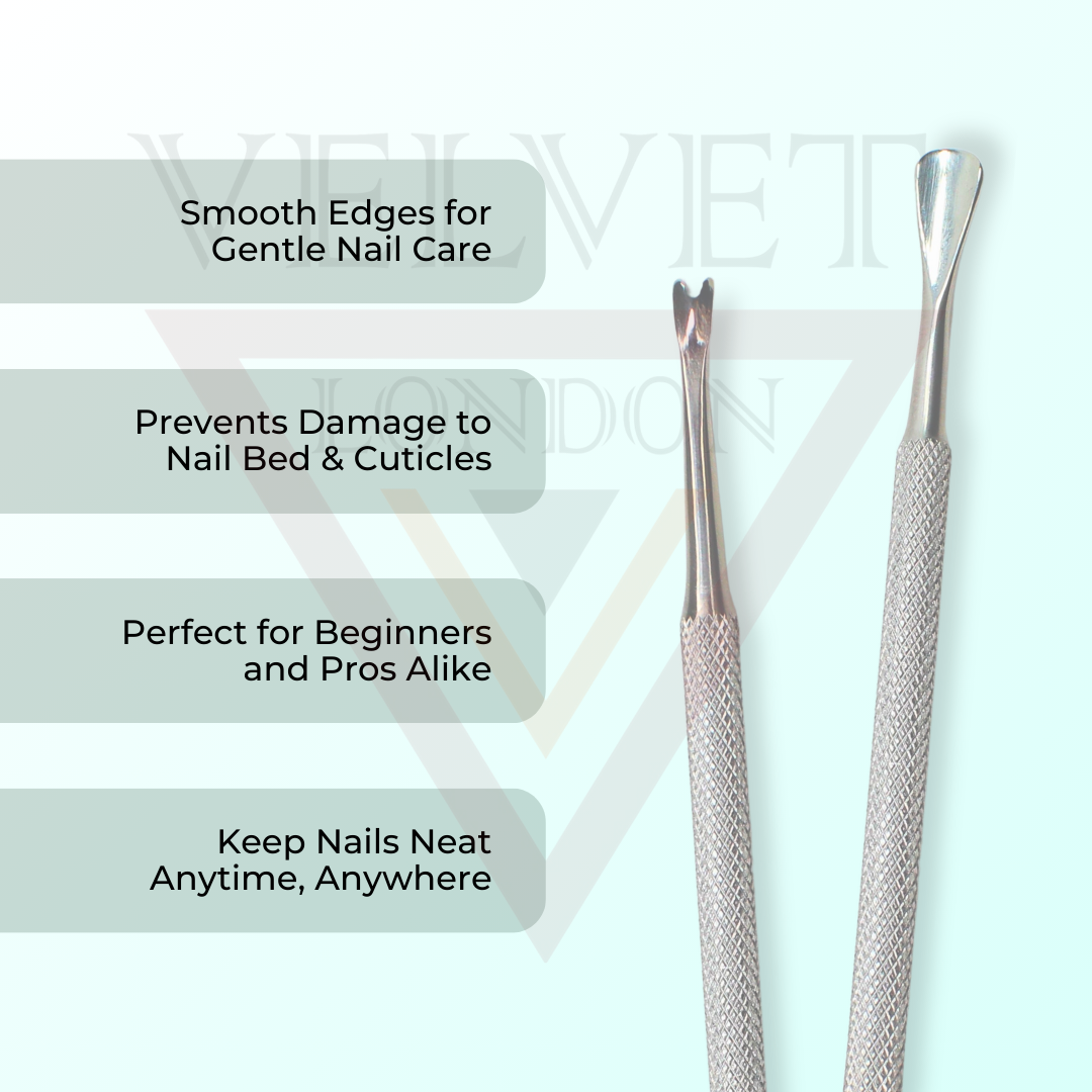 Cuticle Pusher Stainless Steel Dual Head Nail Scraper for uv Gel Nails 3pcs New