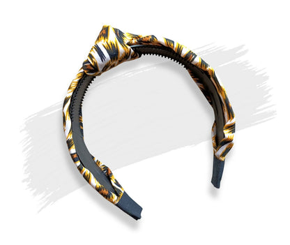 Girls Leopard Print Chiffon Wide Kids Hair Bands Knotted Headband Lady Hair Hoop