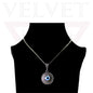 Fashion Silver Evil Eye Charm Pendant Chains Necklace Stylish Oxidised Beachwear