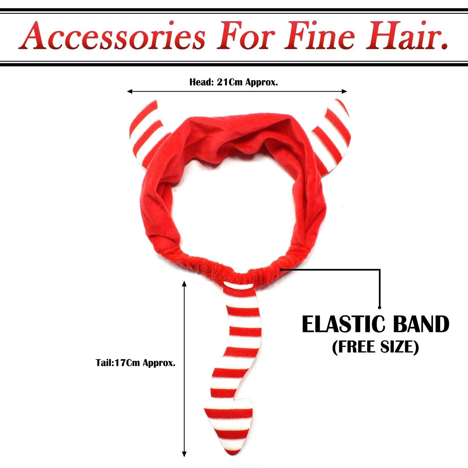 Fabric Full Hair Band With Tail Headband Hair Hoop Hair Accessories For Party