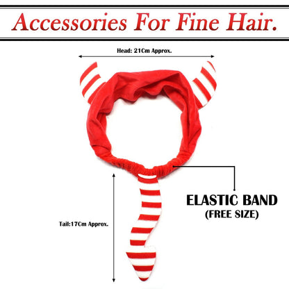 Fabric Full Hair Band With Tail Headband Hair Hoop Hair Accessories For Party
