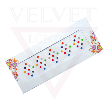 Multi-Colour Plain Round Bindi Indian ForeHead Sticker Tikka Chandla Wedding 