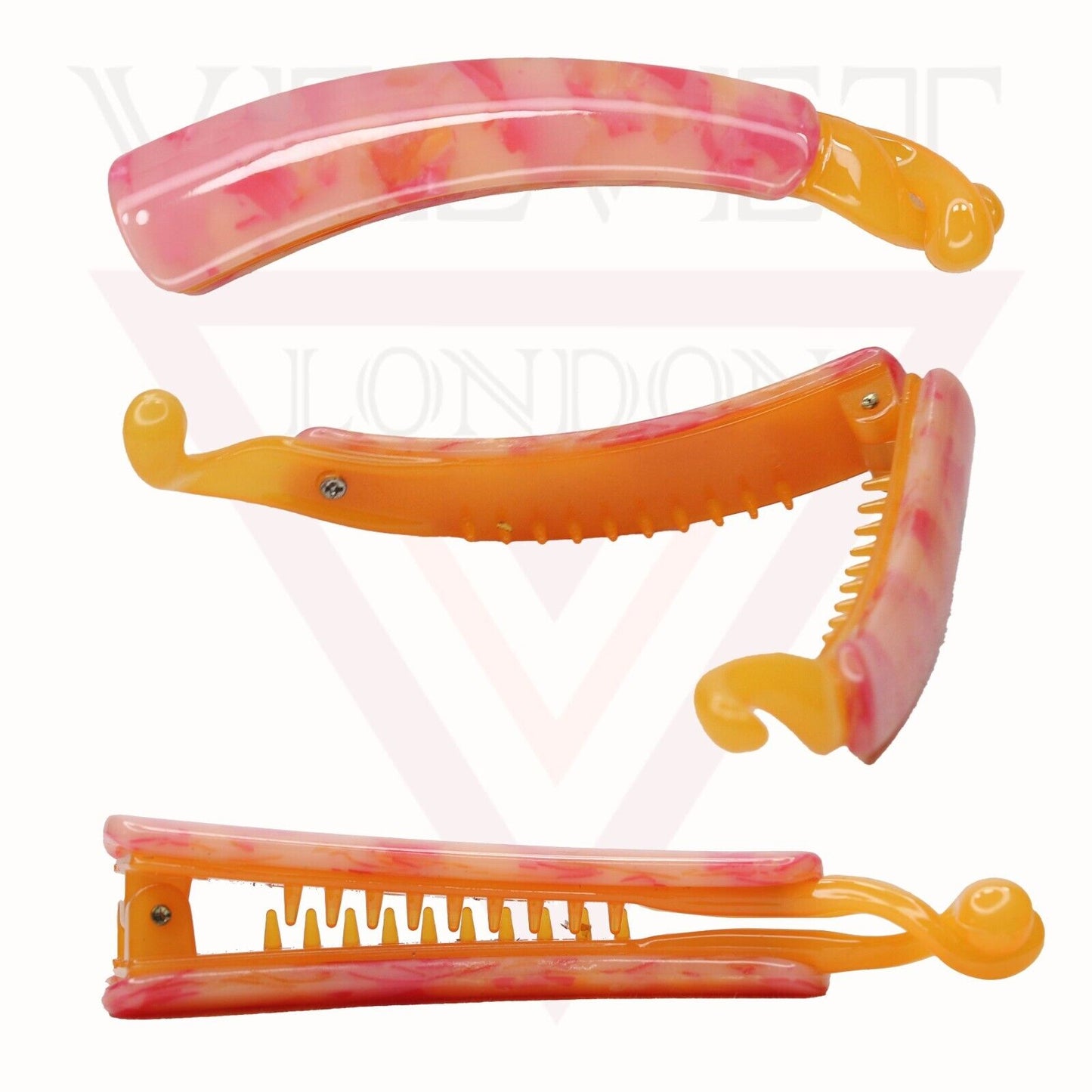 Banana Hair Clip Marbal Print Clamp Non-Slip Ponytail Holder Grip Pin Clutcher 