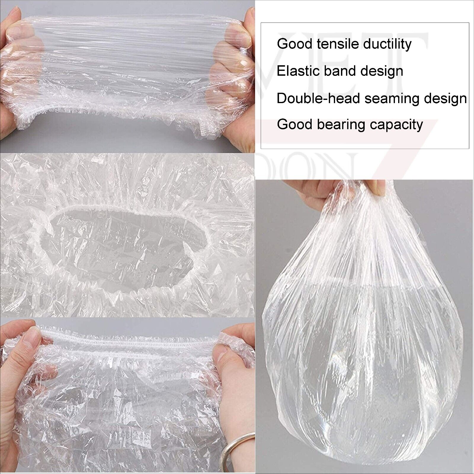 Disposable Shower Caps Bath Caps Large Thick Clear Waterproof Hair Solon 50Pcs