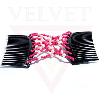 Hair Double Clips Beads Pearl Hair Comb Slides Magic Hair Combs Stretchy Clip UK