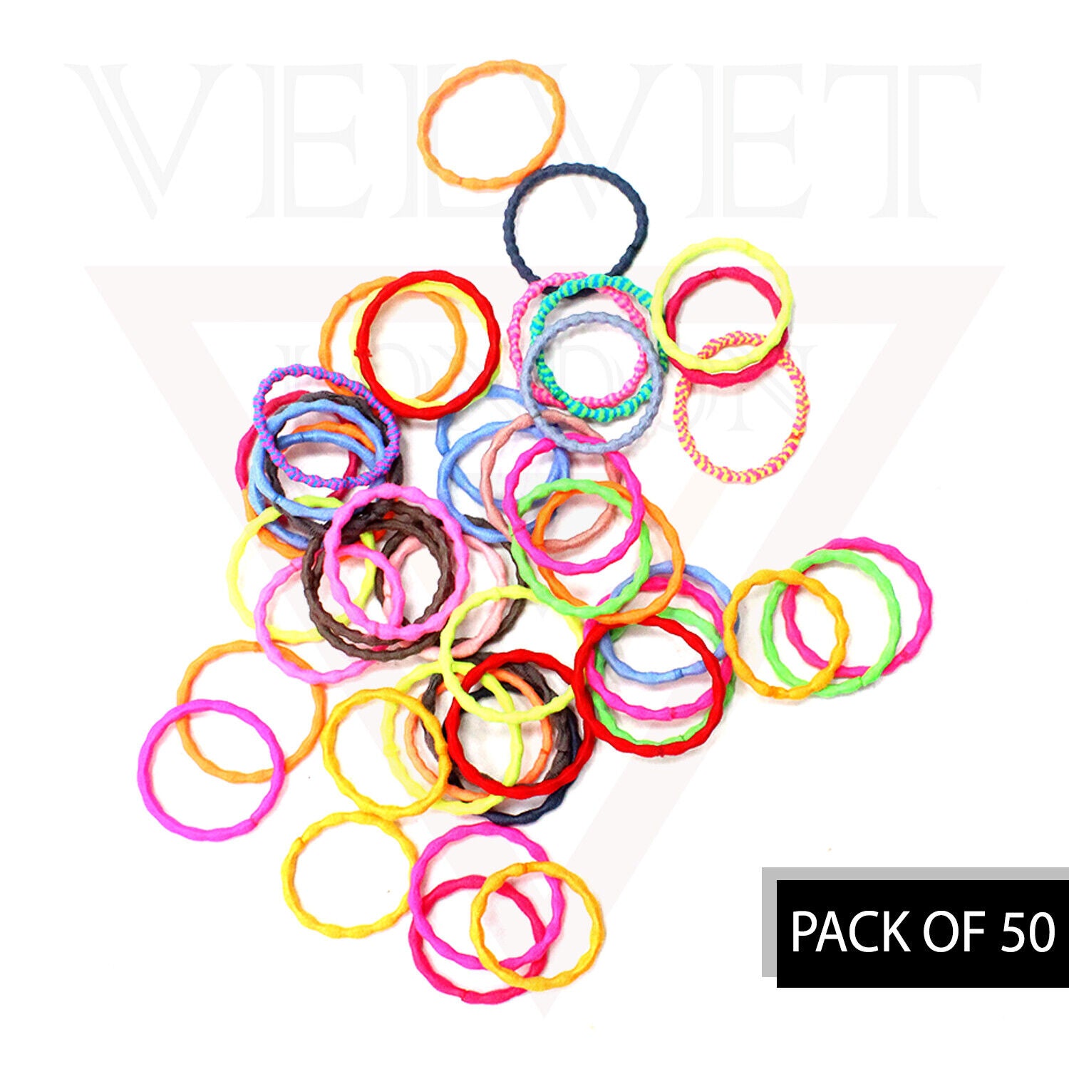 50x Colourful Rubber Bands Children Elastic Hair Bands Rope Hair Ties Ponytail 