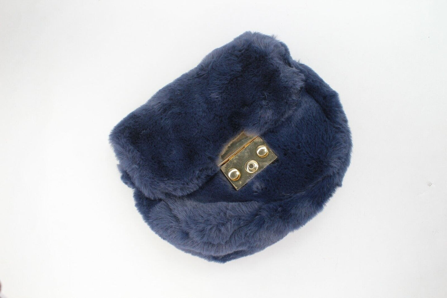 Clutch Purse Handbag Soft Faux Fur Crossbody Long Golden Chain Shoulder Bag
