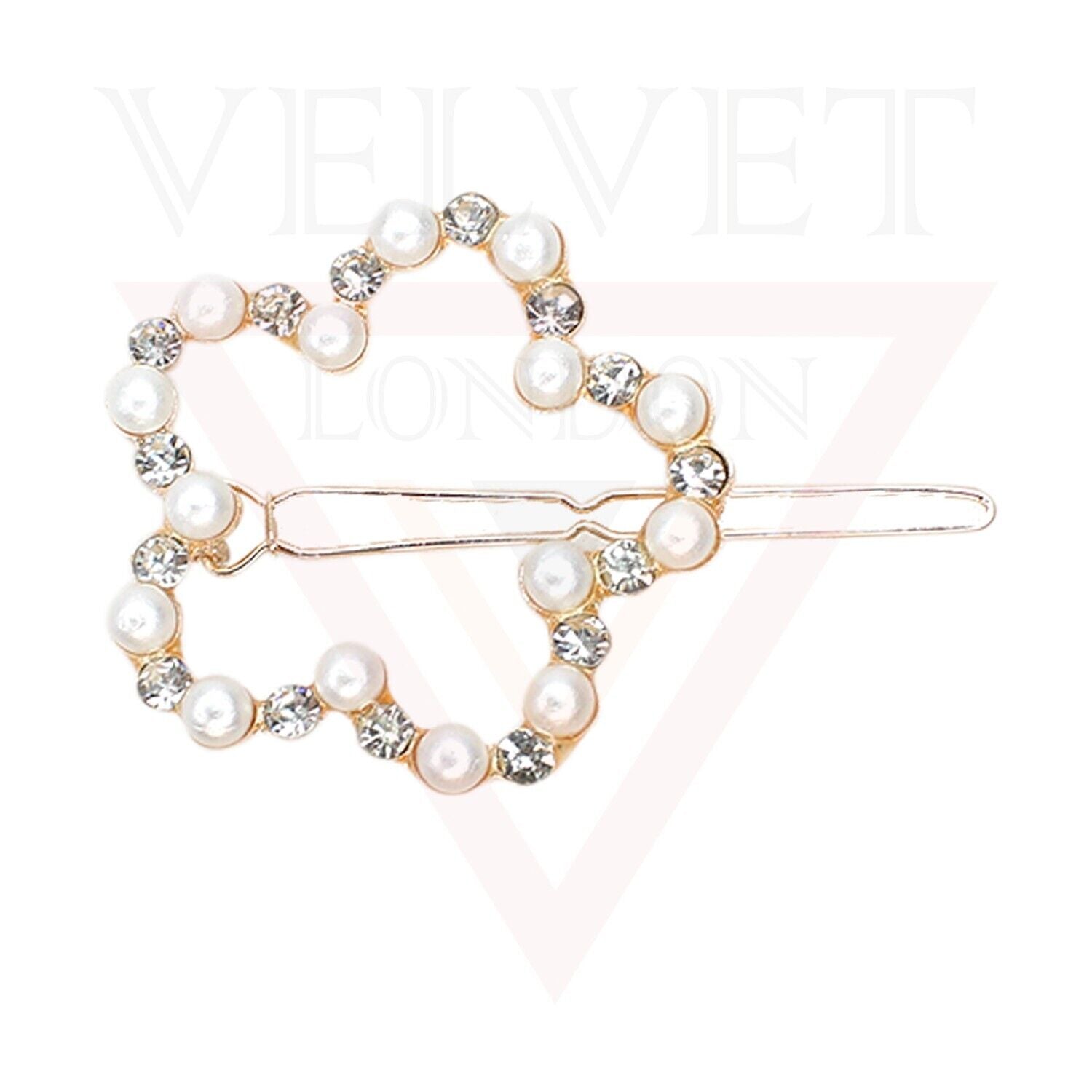 Hair Clips Pins Korean Style Pearl & Crystal Barrette Hair Slide Snap Clips 3Pcs