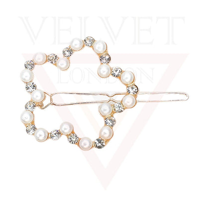 Hair Clips Pins Korean Style Pearl & Crystal Barrette Hair Slide Snap Clips 3Pcs