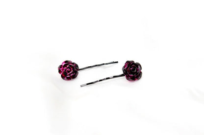 20x Hair Pins Colorful Rose Flower Bobby Pins Hair Clips Metal Grips Slide Pins