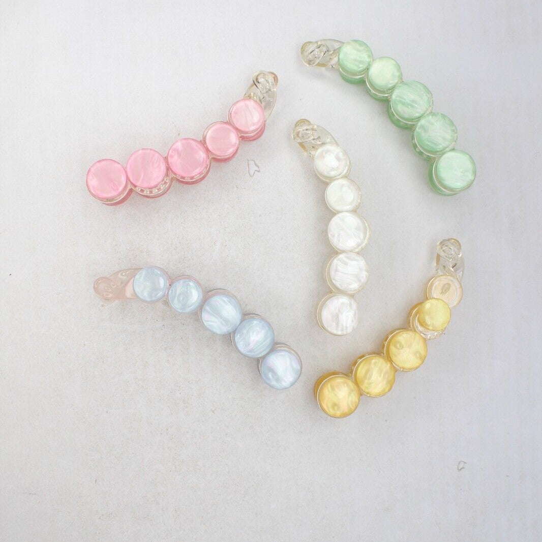 Banana Hair Clip Round Non-Slip Clamp Interlocking Comb Ponytail Holder Slide