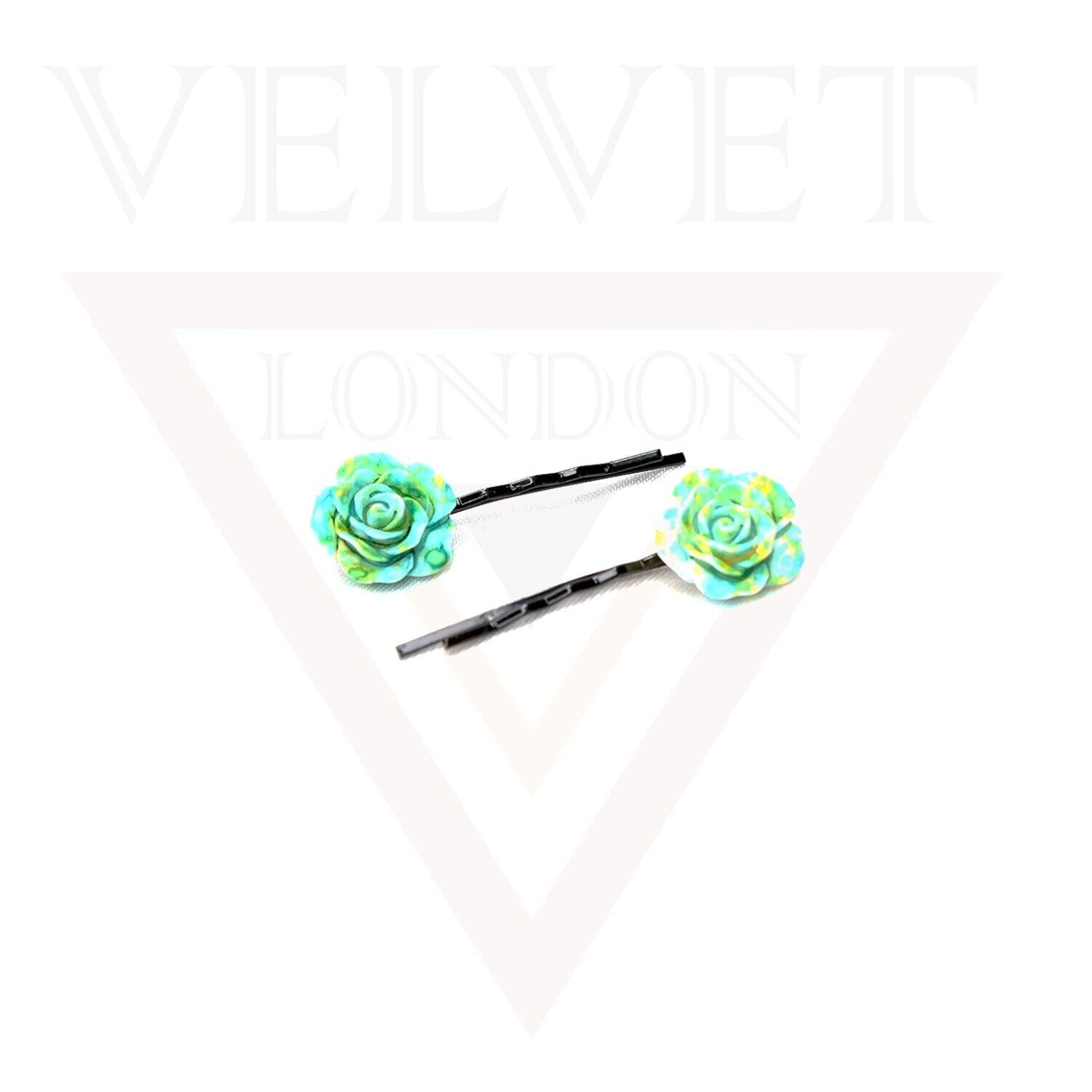 20x Hair Pin Colorful Rose Flower Bobby Pins Hair Clips Metal Grips Slide Pin UK