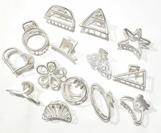 Hair Clamp Hair Claws Clips Metal Mini Silver Hair Jaw Clips Clutchers Hairpins