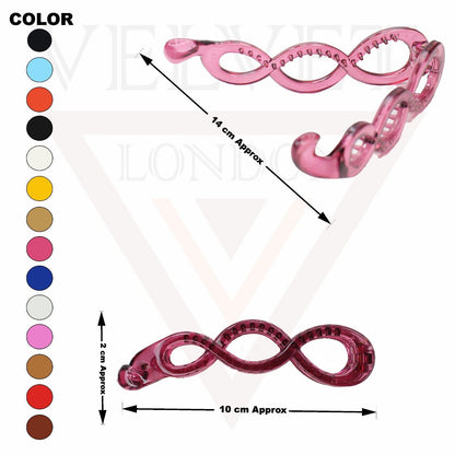 Banana Clip Hair Clamp Clear Infinity Hair Pins Ponytail Holder Twist Hair Clips