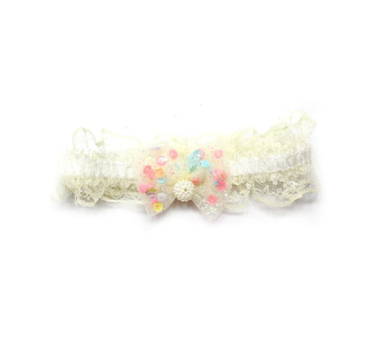 Pearl Hair Band Headbands Glitter Ribbon Bow Lace Toddlers For Babies Head Wrap