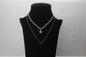 Chain Necklace 2 Layers Silver Chain Choker White Beads Pearl Jewelry Necklace