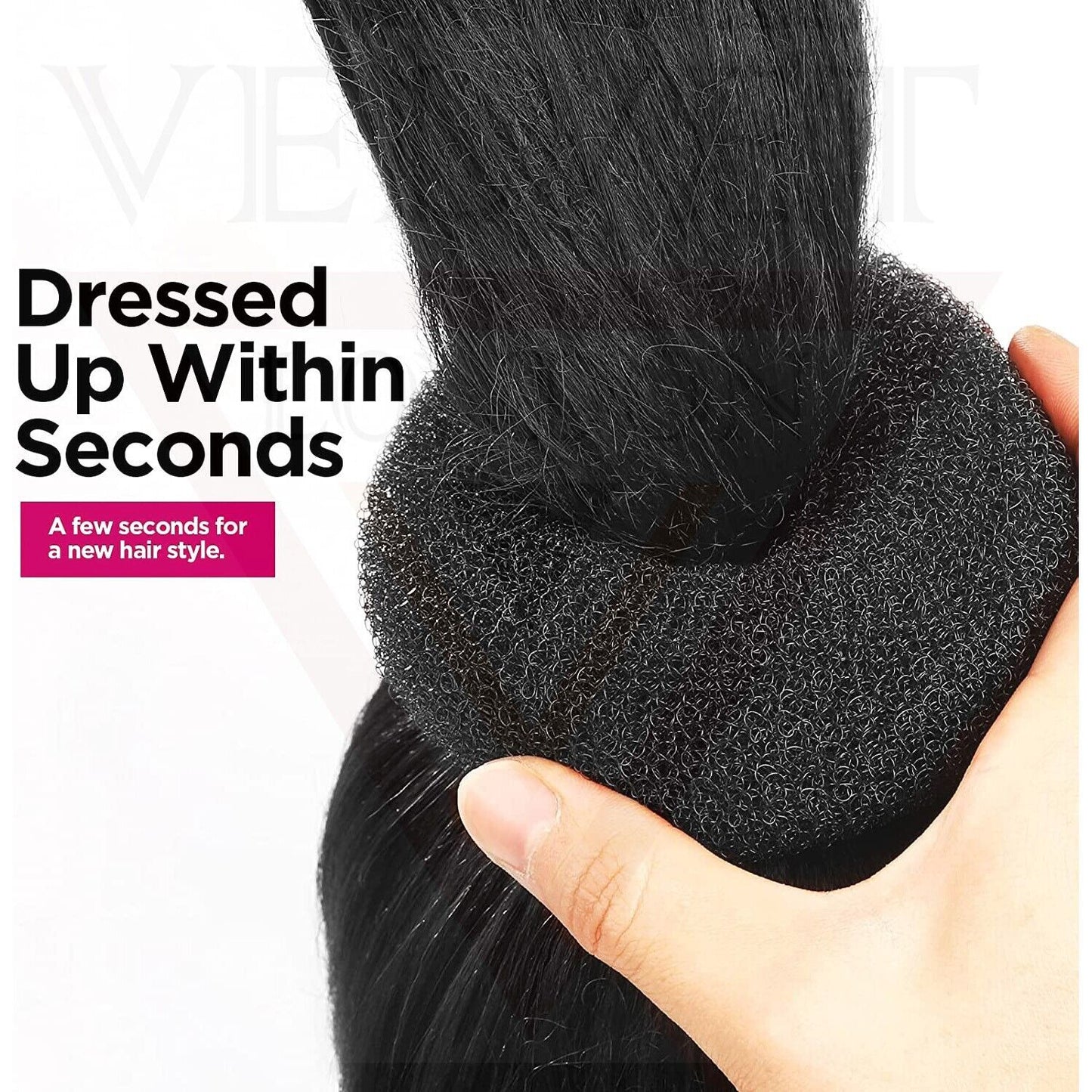 4pcs Black Hair Bun Donut Set 50Pcs U Pins Hair Bun Donut Maker Hair Styling