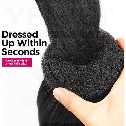 4pcs Black Hair Bun Donut Set 50Pcs U Pins Hair Bun Donut Maker Hair Styling