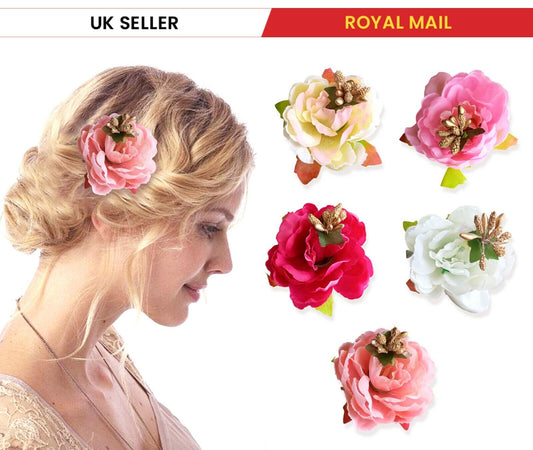 Hair Clip Wedding Bridal Rose Flowers Hairpin Broach Birthday Party Hair Pins