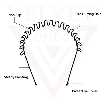 5x Unisex Black Wave Hair Bands Sports Zigzag Hair Hoop Metal Headband Men Women