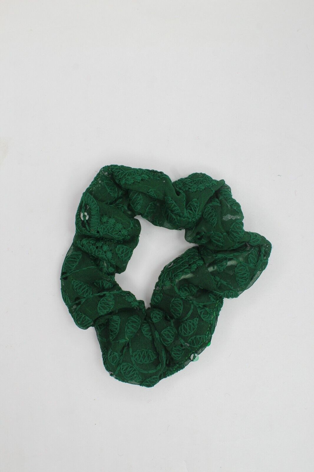 Embroidered Scrunchies Elastic Pony Tie Hair Beaded Bobble Bands Headwear